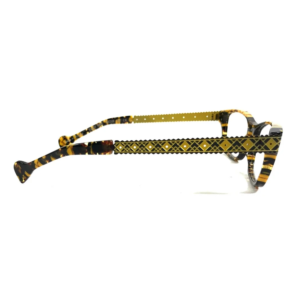 BOZ Eyeglasses Frames ZIGGY 9955 Brown Marble Matte Gold Argyle Arms 53-15-137